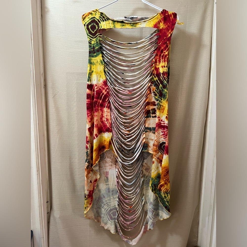 Love J Multicolor BOGO Tie-Dye High-Low Top Size XL Fun Festival Hippie Boho⚫️